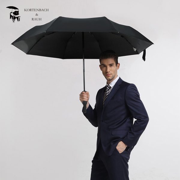 KORTENBACH RAUH Automatic Open & Close Folding Umbrella with Waterproof Sleeve, Large Size, Unisex, Reinforced & Thickened, Sturdy Windproof