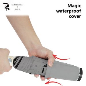 KORTENBACH RAUH Automatic Open & Close Folding Umbrella with Waterproof Sleeve, Large Size, Unisex, Reinforced & Thickened, Sturdy Windproof